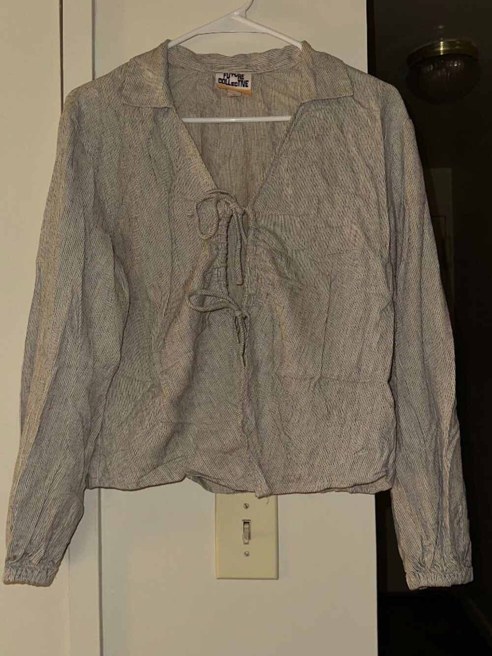 Grey Striped Blouse